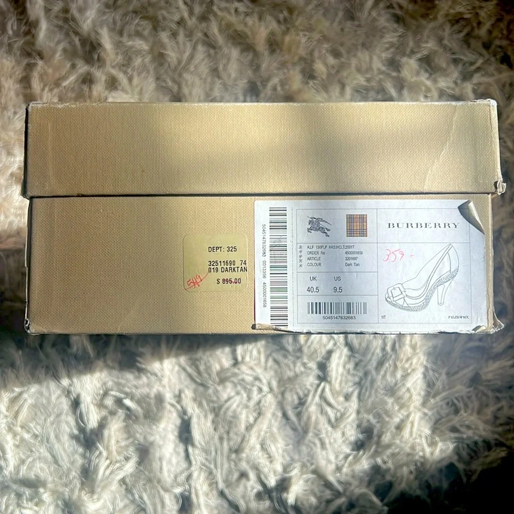 Burberry Dark Tan w/ buckle pumps - Picture 2 of 9